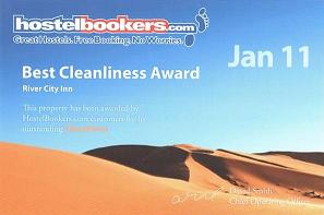 Hostel Bookers Best Cleanliness Award Jan 2011